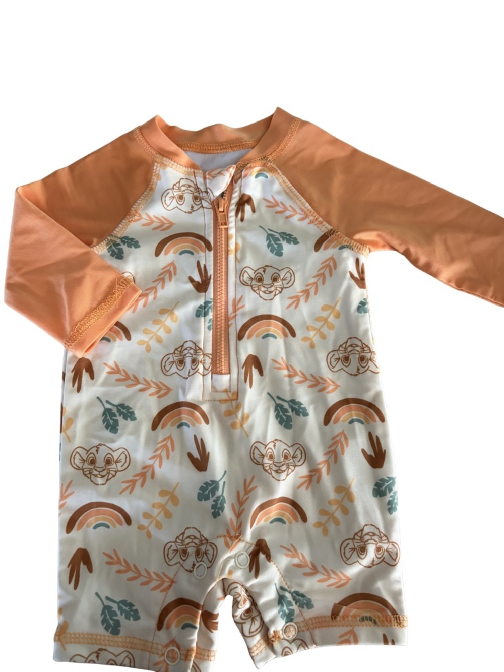 Disney Peach Multi Long-Sleeve Rashguard One-Piece